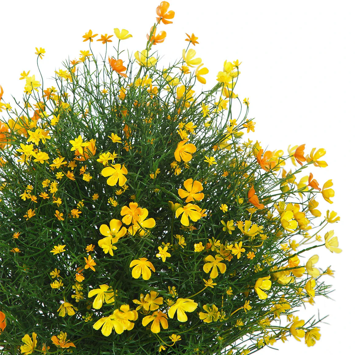 21" Outdoor UV-Resistant Artificial Baby's Breath Flower Plant w/Pot -Yellow/Orange (Pack of 2) - Image 2
