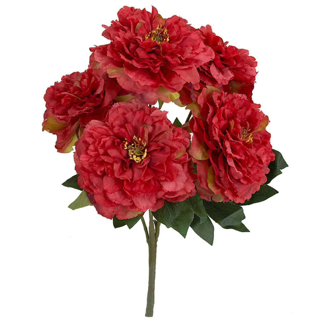 21" Peony Silk Flower Bush -Red (Pack of 6)
