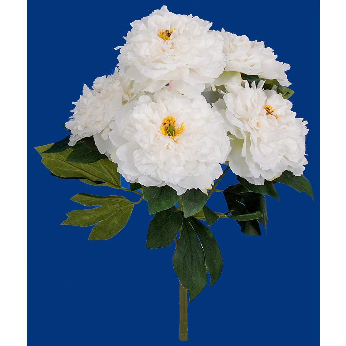 21" Peony Silk Flower Bush -White/Cream (Pack of 6)