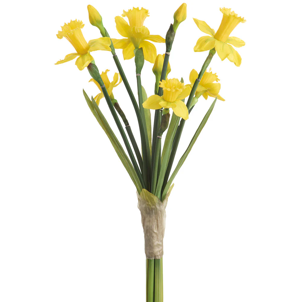 21" Real Touch Daffodil Silk Flower Bouquet -Yellow (Pack of 6)