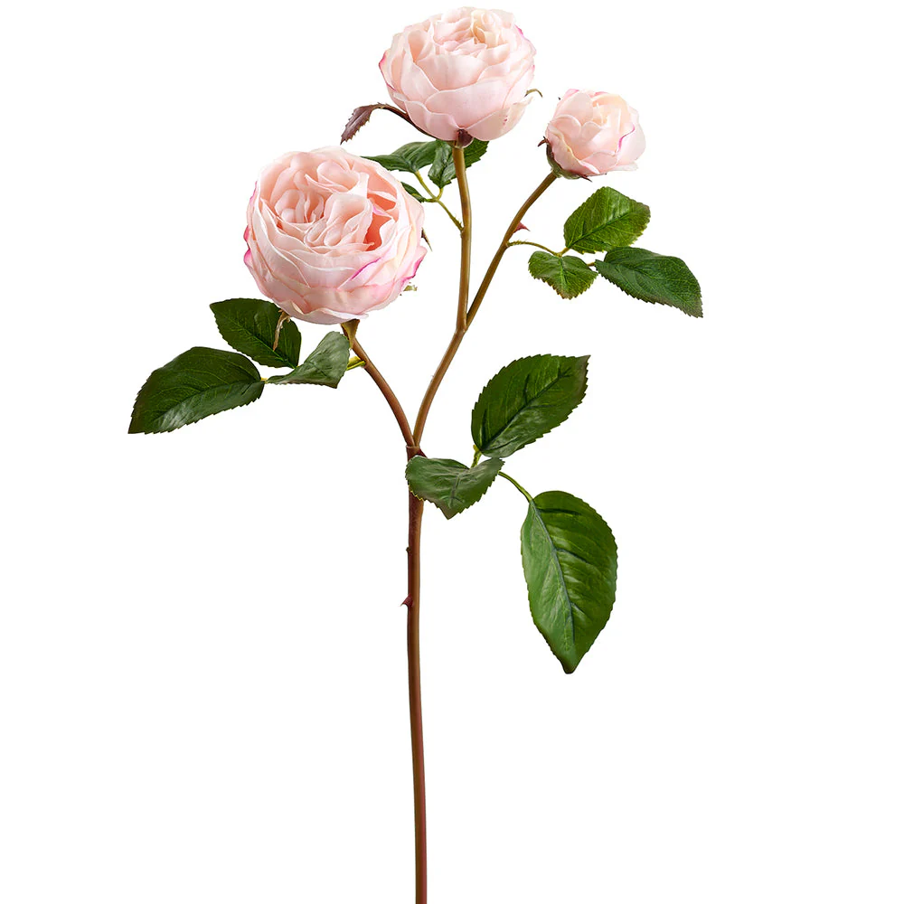 21" Real Touch Rose Silk Flower Stem -Blush (Pack of 12)