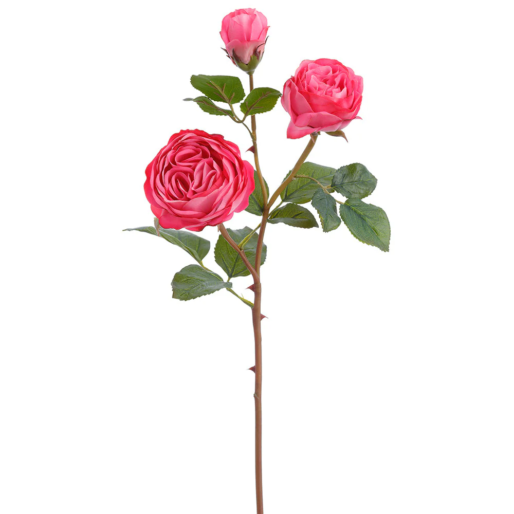 21" Real Touch Rose Silk Flower Stem -Cerise (Pack of 12)