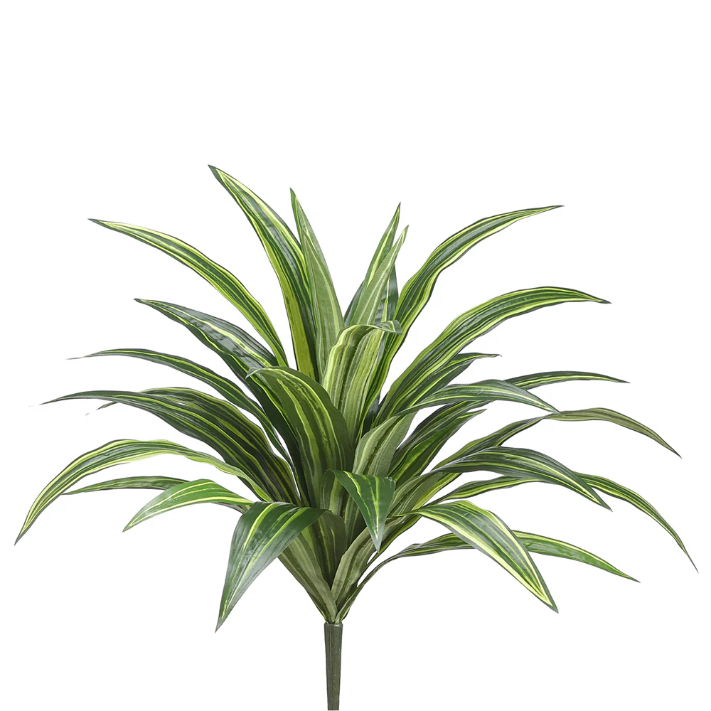 21" Silk Dracaena Leaf Plant -Green/Gray (Pack of 12)