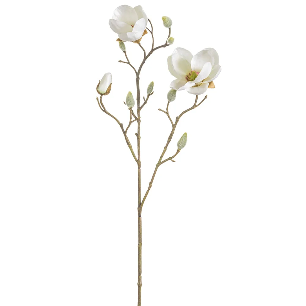 21" Silk Japanese Magnolia Flower Stem -Cream (Pack of 12)