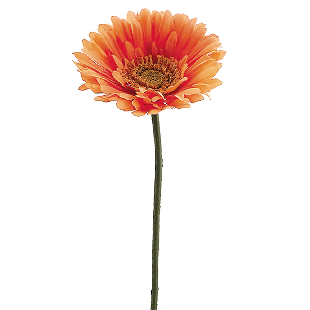 21" Silk Medium Gerbera Daisy Flower Spray -Orange (Pack of 12)