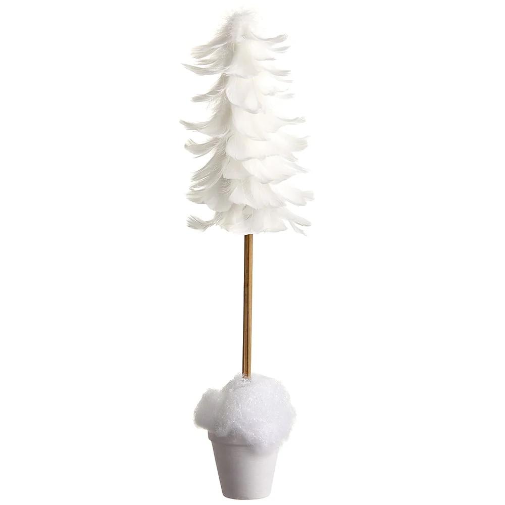 22.4" Feather Tree w/Clay Pot -White (Pack of 2)