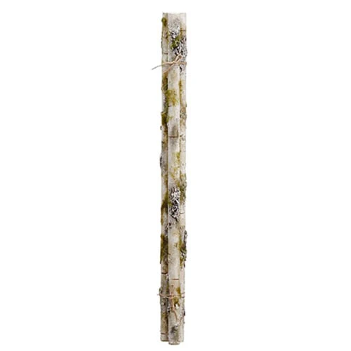 22.5" Artificial Moss Covered Twig Bundle -White/Green (Pack of 12)