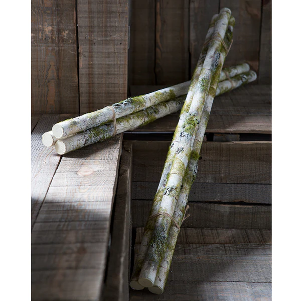 22.5" Artificial Moss Covered Twig Bundle -White/Green (Pack of 12) - Image 2