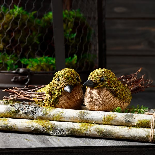 22.5" Artificial Moss Covered Twig Bundle -White/Green (Pack of 12) - Image 3