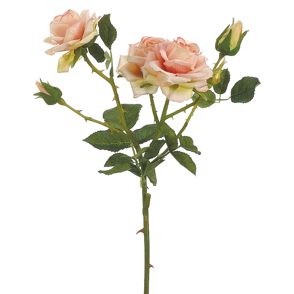 22.5" Hand-Wrapped Silk Rose Flower Spray -Salmon (Pack of 12)