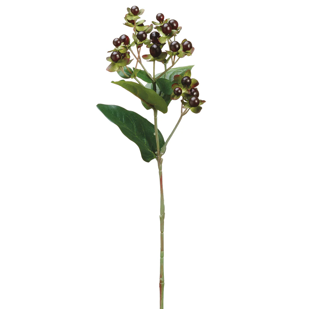 22.5" Hypericum Artificial Berry Stem -Plum (Pack of 12)