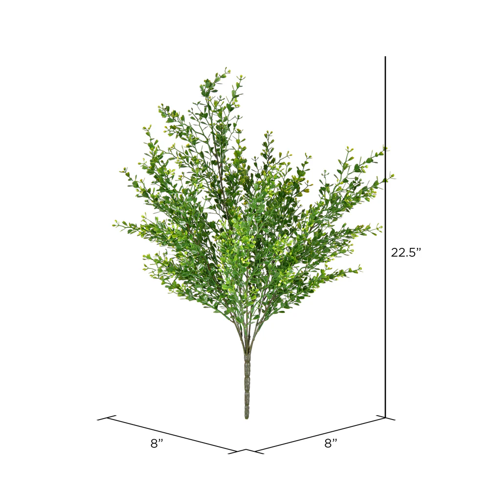 22.5" Outdoor UV-Resistant Artificial Boxwood Plant -Green (Pack of 6) - Image 4
