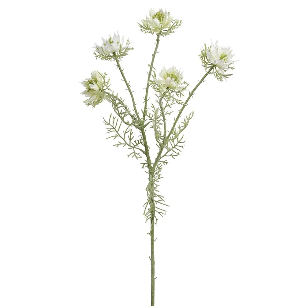 22.5" Silk Nigella Flower Stem -Green (Pack of 12)