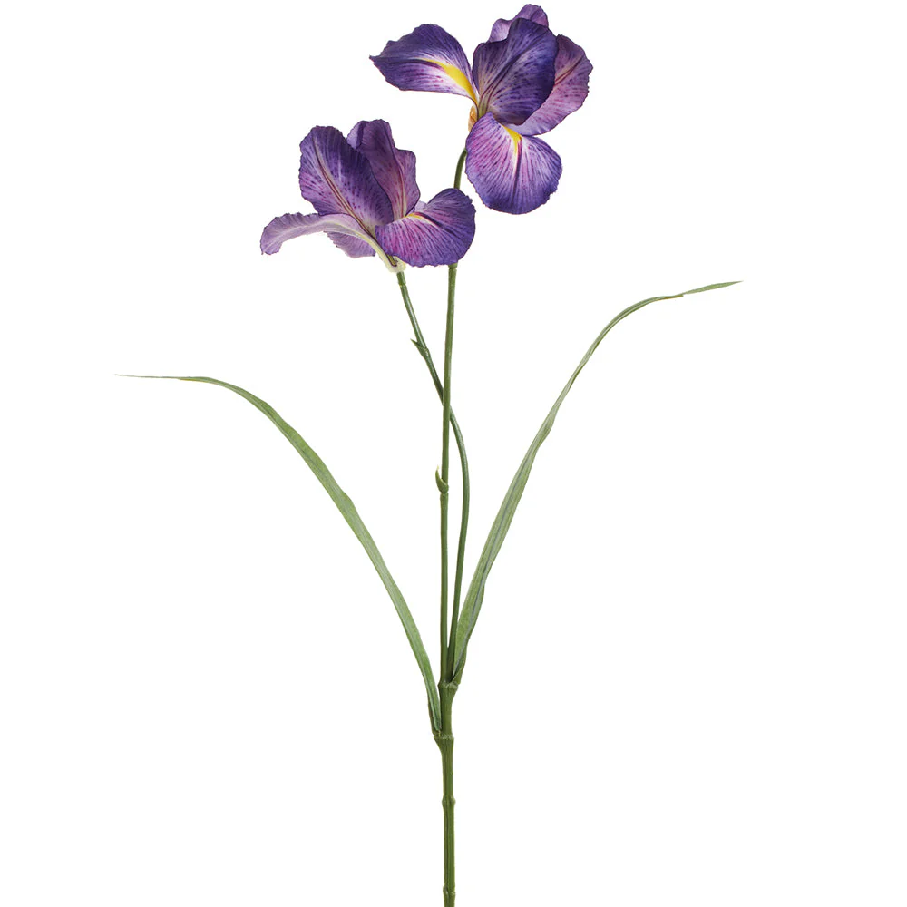 22.5" Wild Iris Silk Flower Stem -Purple (Pack of 12)
