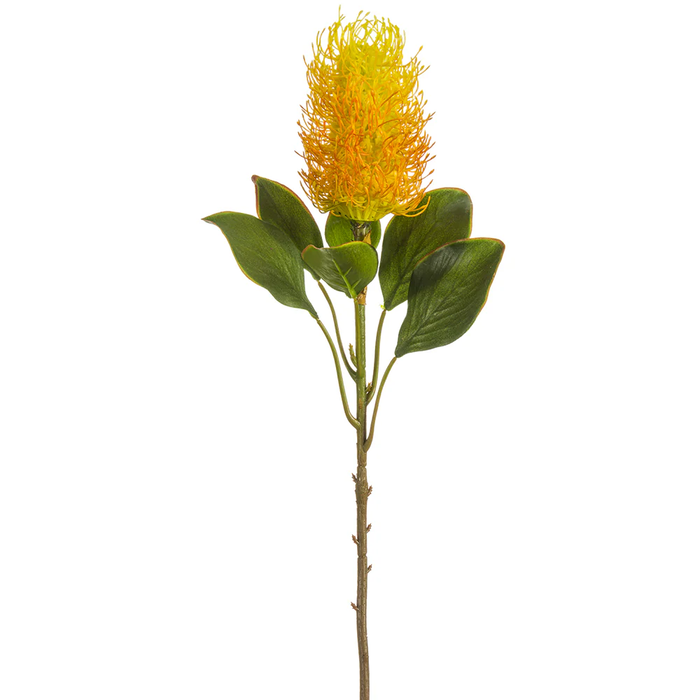 22" Artificial Banksia Protea Flower Stem -Orange (Pack of 12)