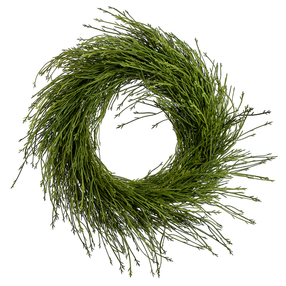 22" Artificial Club Moss Fern Wreath -Green (Pack of 2)
