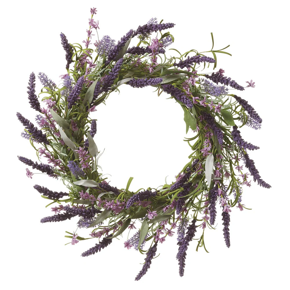 22" Artificial Lavender Wreath -Lavender (Pack of 2)