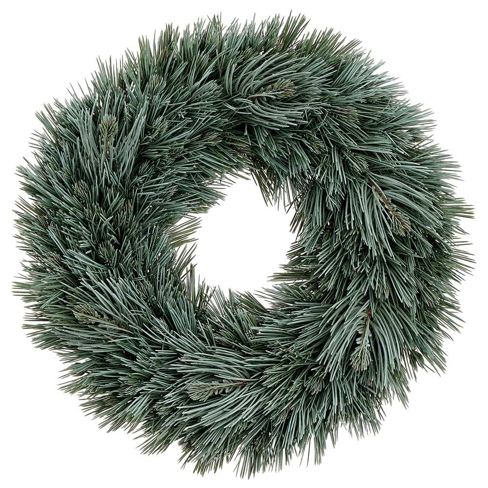 22" Artificial Needle Pine Wreath -Green/Gray (Pack of 2)