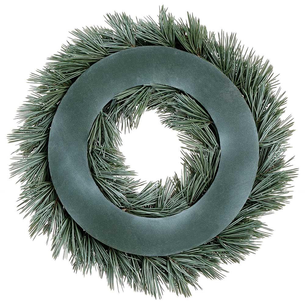 22" Artificial Needle Pine Wreath -Green/Gray (Pack of 2) - Image 2