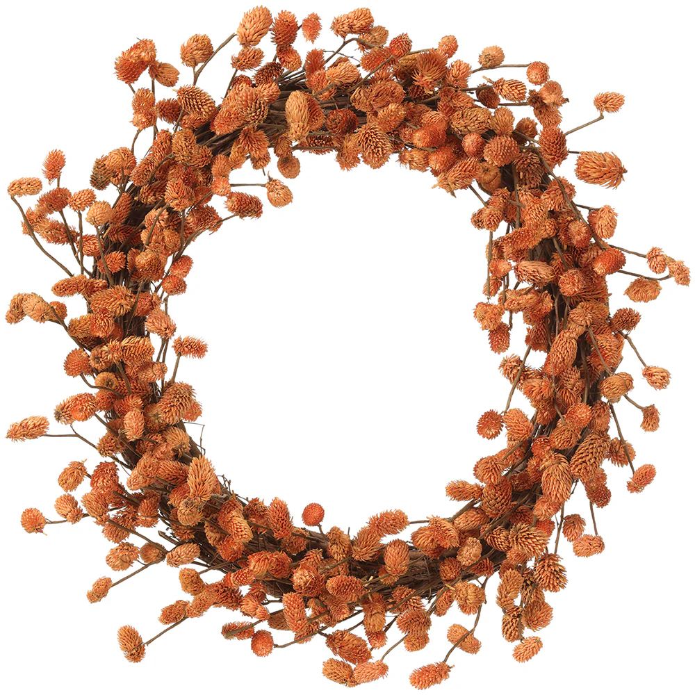 22" Artificial Osmanthus Pod Wreath -Flame (Pack of 2)