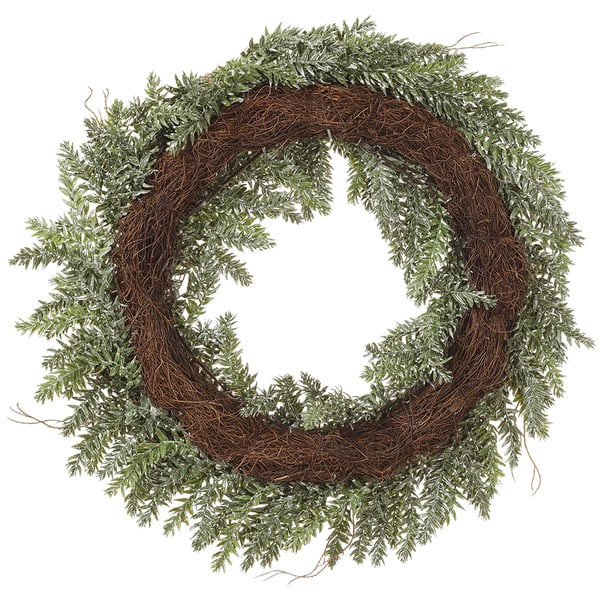 22" Artificial Pinecone & Pine Wreath -Green/Gray (Pack of 2) - Image 2