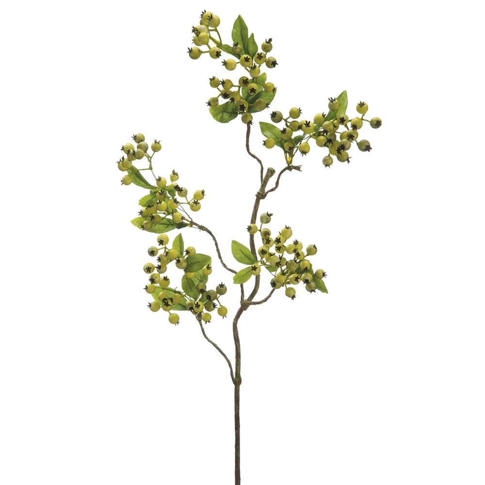 22" Berry Artificial Stem -Green (Pack of 12)