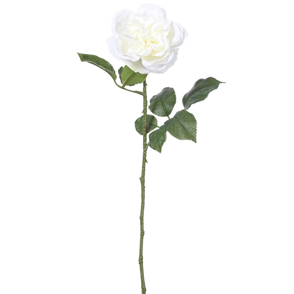 22" Garden Rose Silk Flower Stem -White (Pack of 12)