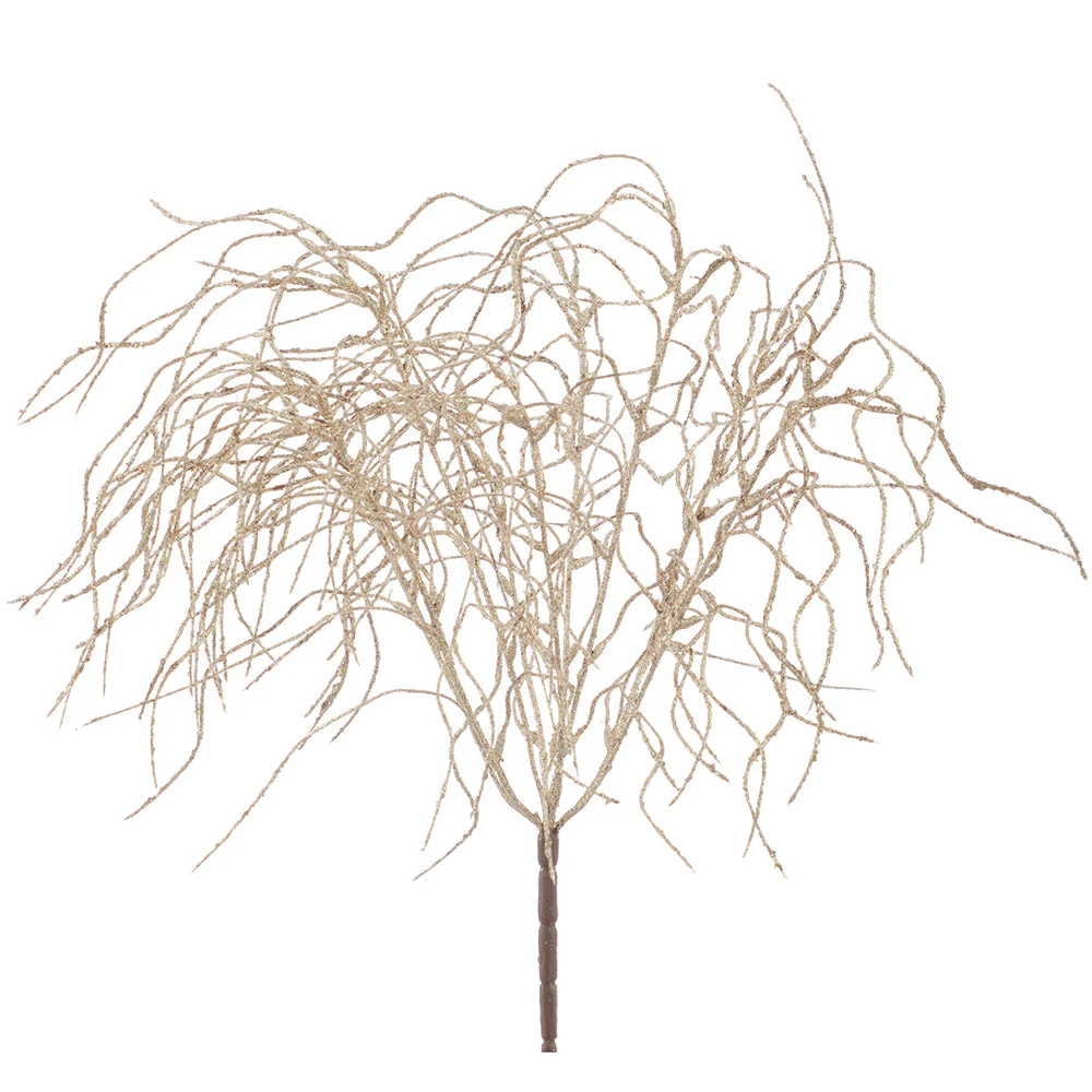 22" Glittered Artificial Grass Plant -Gold (Pack of 12)