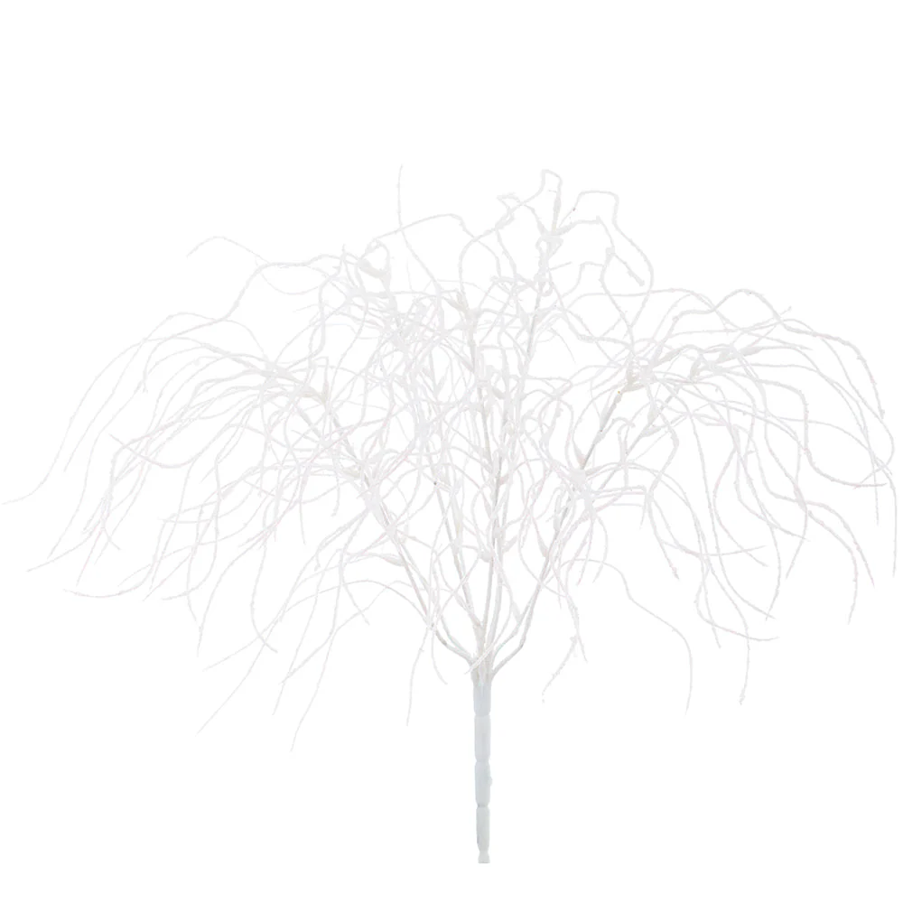 22" Glittered Artificial Grass Plant -White (Pack of 12)