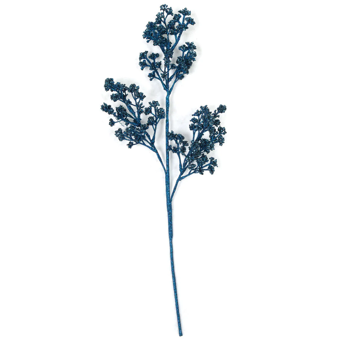 22" Glittered Berry Artificial Stem -Blue (Pack of 12)