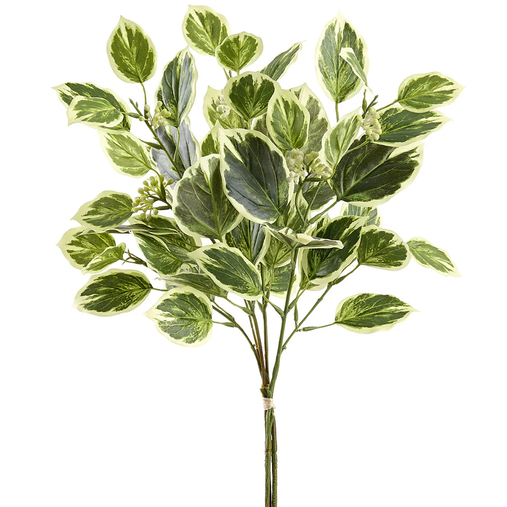 22" Marble Pothos Leaf Silk Stem Bundle -2 Tone Green (Pack of 12)