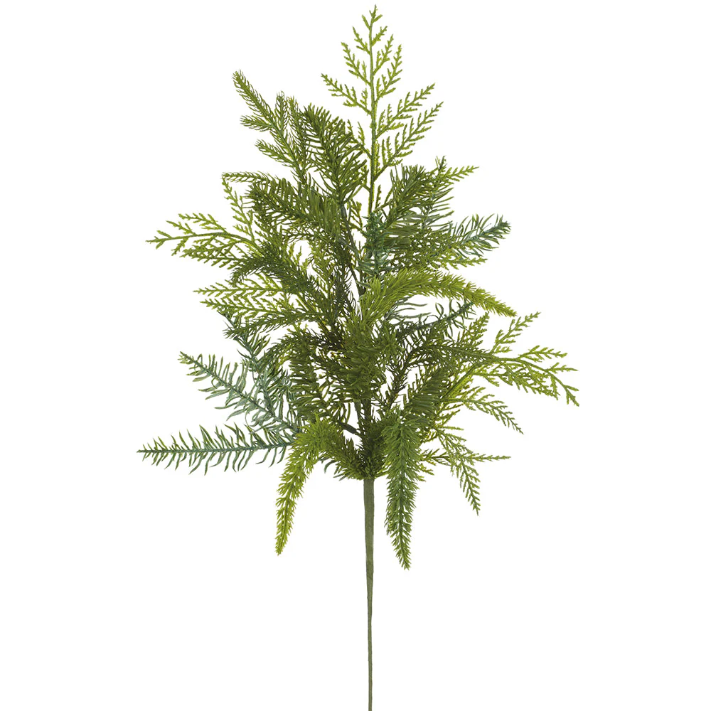 22" PE Soft-Touch Artificial Mixed Cedar & Pine Stem -Green (Pack of 24)