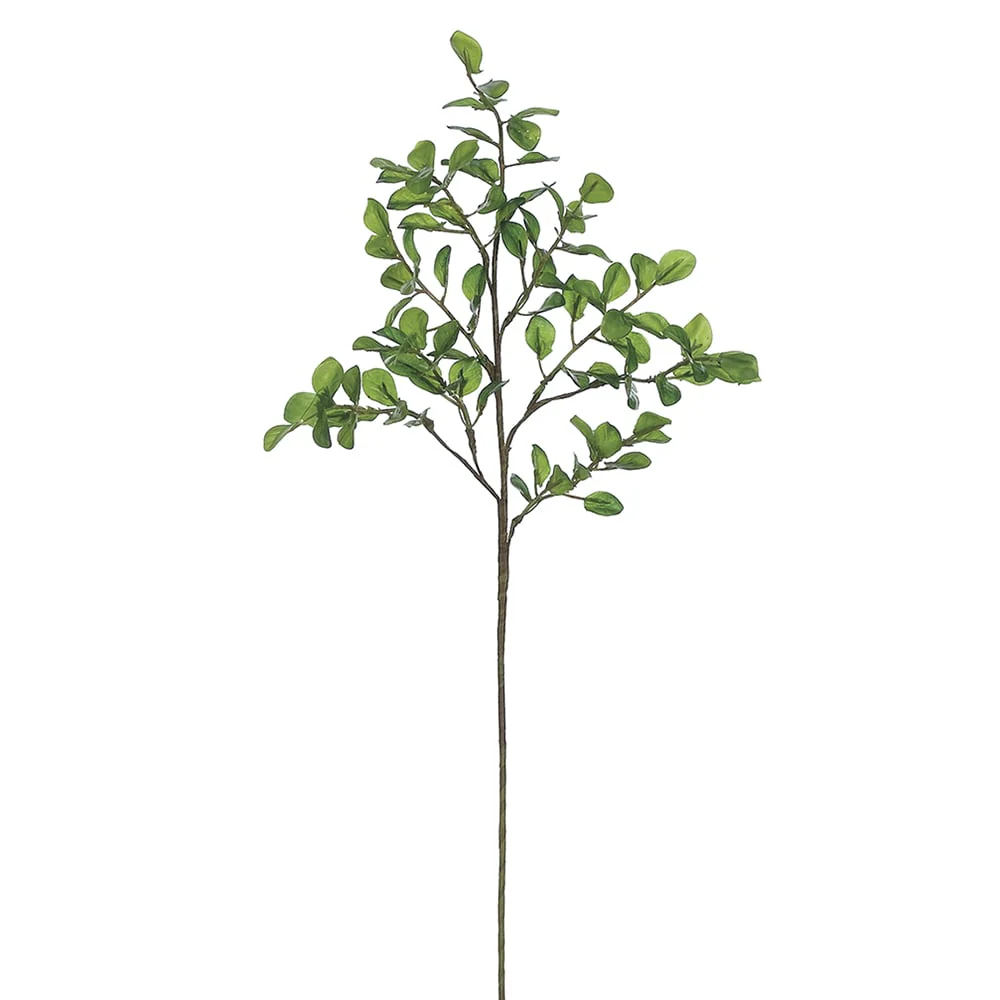 22" Silk Button Leaf Stem -Green (Pack of 12)
