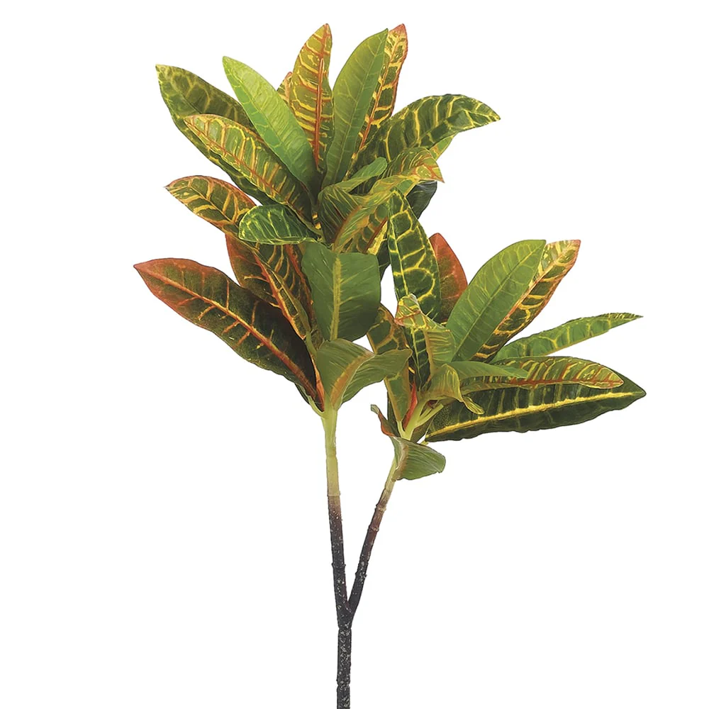 22" Silk Croton Stem -Yellow/Green (Pack of 12)
