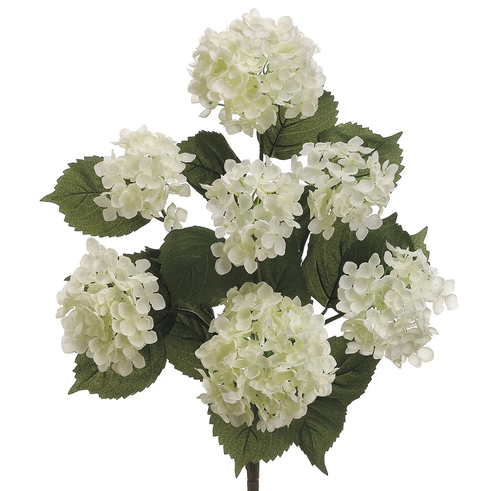 22" Silk Garden Hydrangea Flower Bush -Cream/White (Pack of 6)