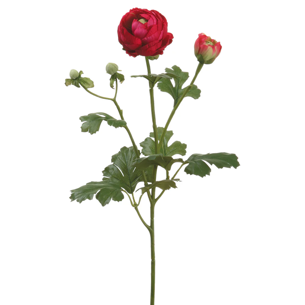 22" Silk Ranunculus Flower Spray -Rose (Pack of 12)