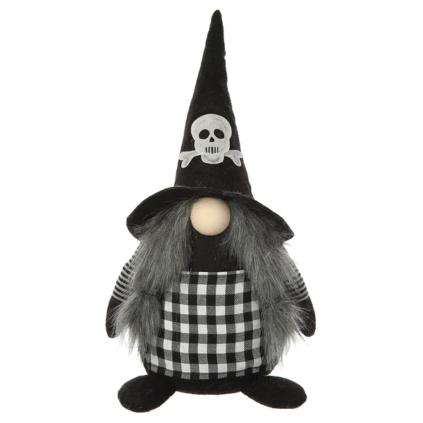 23.25" Battery Operated Halloween Gnome With Light -Black/White (Pack of 6) - Image 3