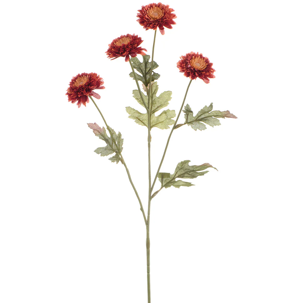 23.5" Daisy Silk Flower Stem -Flame (Pack of 12)