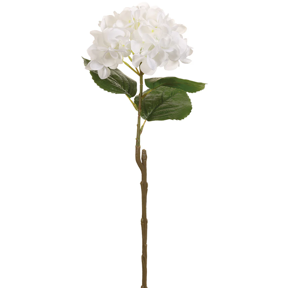 23.5" Real Touch Silk Hydrangea Flower Stem -White (Pack of 12)