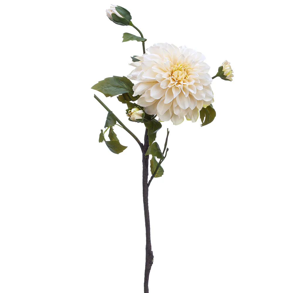 23.5" Silk Dahlia Flower Stem -Cream (Pack of 12)