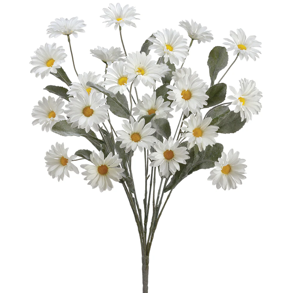 23.5" Silk Daisy Flower Bush -Cream (Pack of 6)