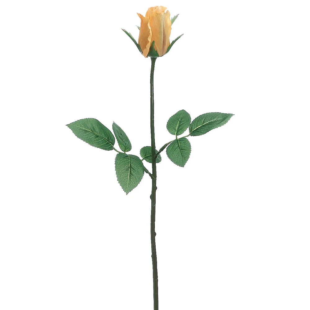 23.5" Silk Rose Bud Flower Spray -Yellow (Pack of 12)