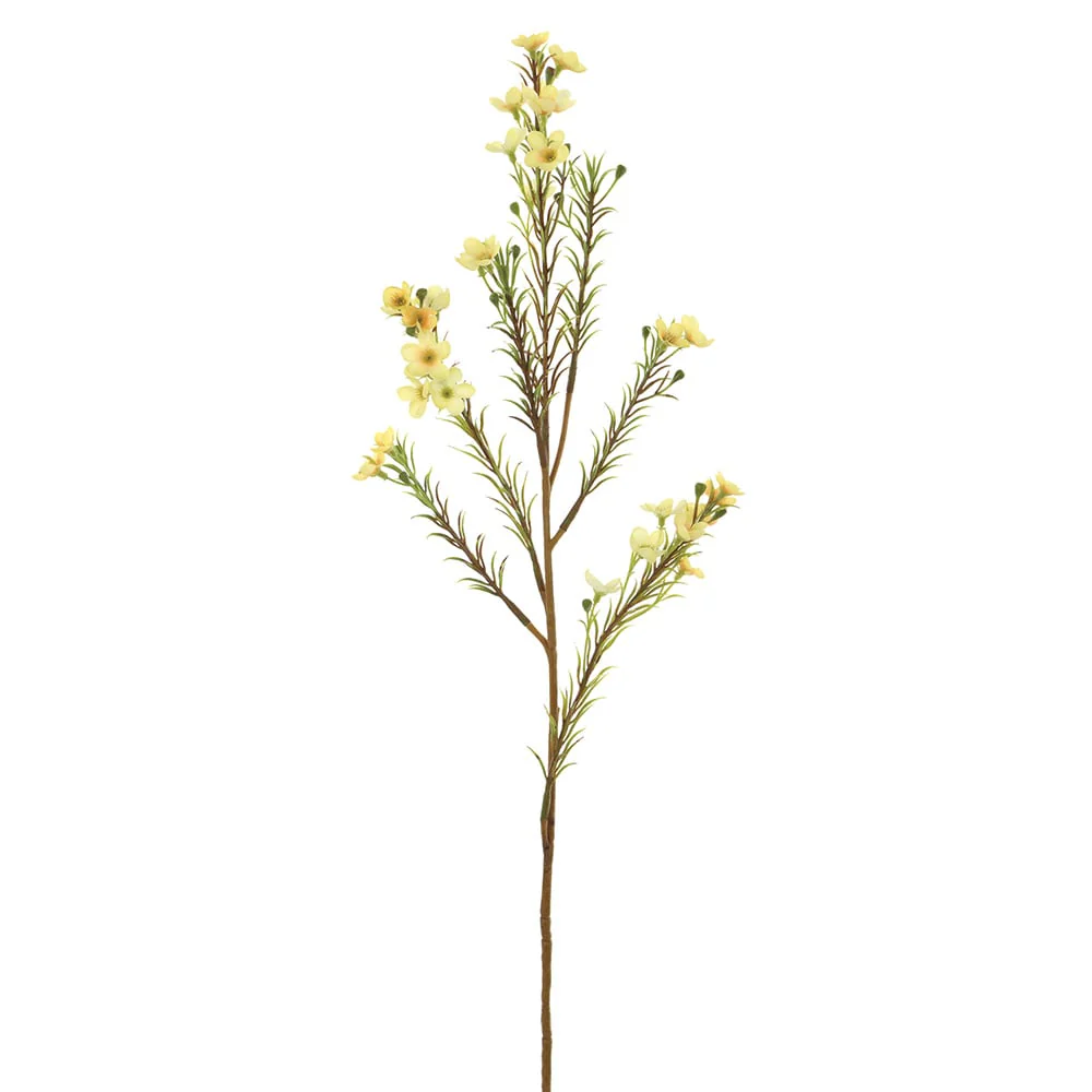 23.75" Silk Waxflower Stem -Yellow (Pack of 12)