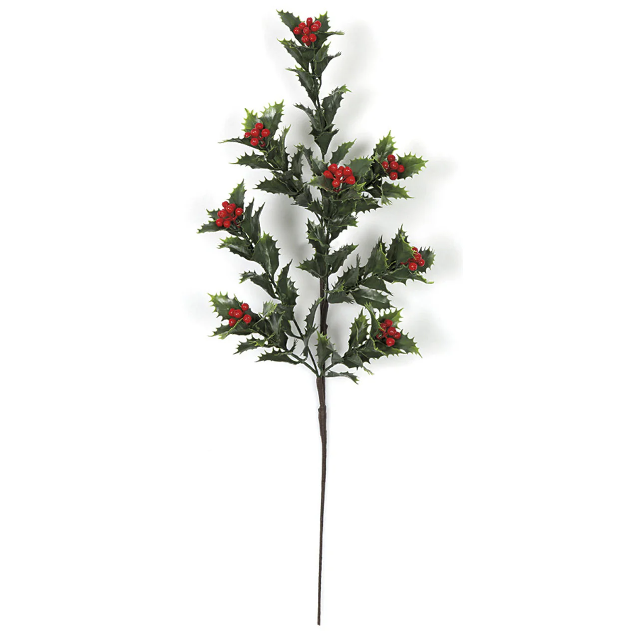23" Artificial Holly Leaf & Berry Stem -2 Tone Green (Pack of 24)