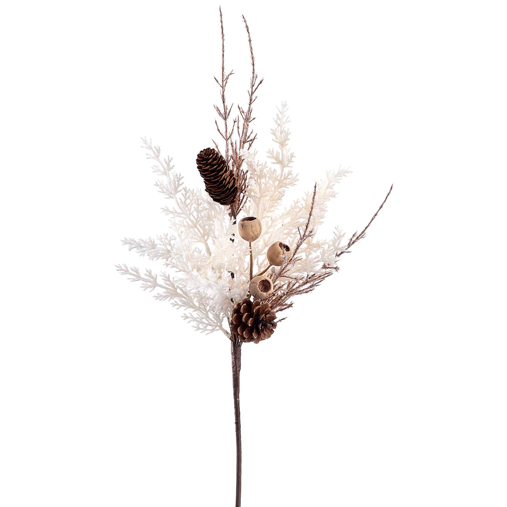 23" Artificial Pampas Grass, Pod & Pinecone Stem -Beige/Brown (Pack of 8)