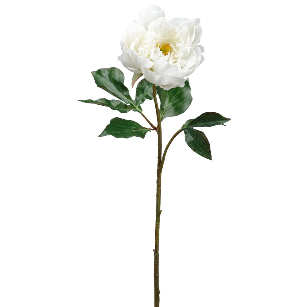 23" Faux Peony Flower Stem -Cream (Pack of 12)