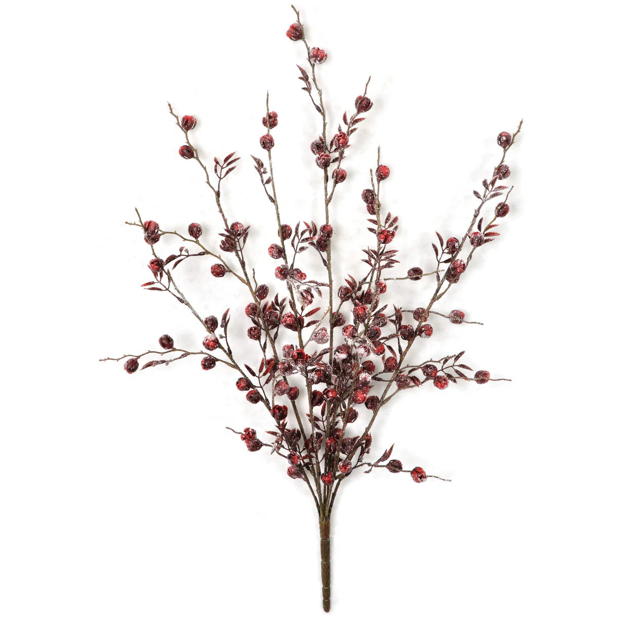 23" Glittered Artificial Mini Blossom Plant -Red (Pack of 12)
