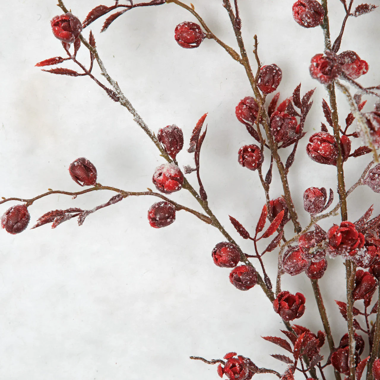 23" Glittered Artificial Mini Blossom Plant -Red (Pack of 12) - Image 2