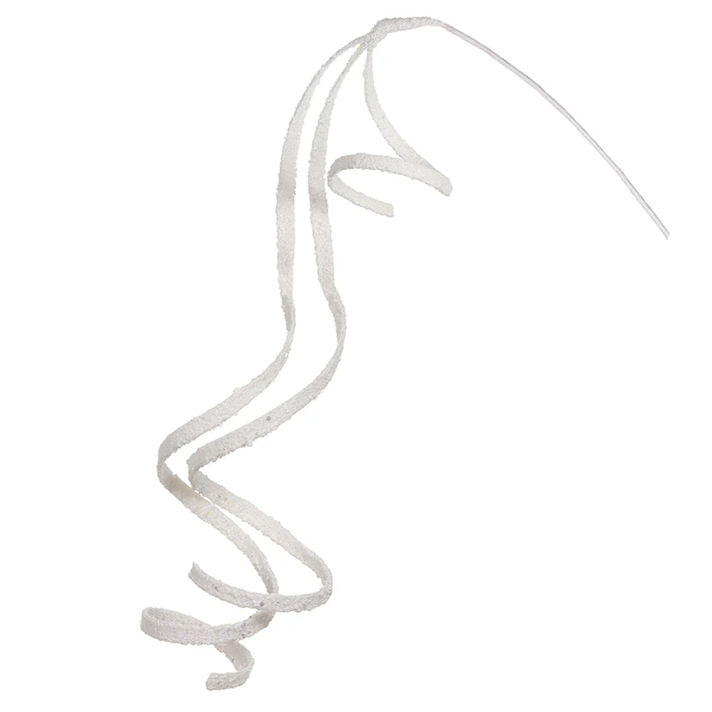 23" Hanging Glittered Artificial Curly Stem -White (Pack of 36)