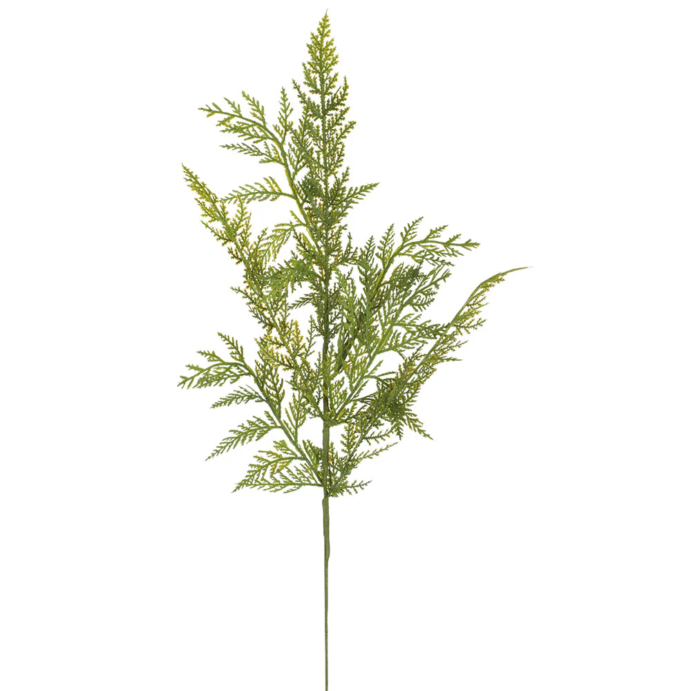 23" PE Soft-Touch Artificial Cedar Stem -Green (Pack of 12)